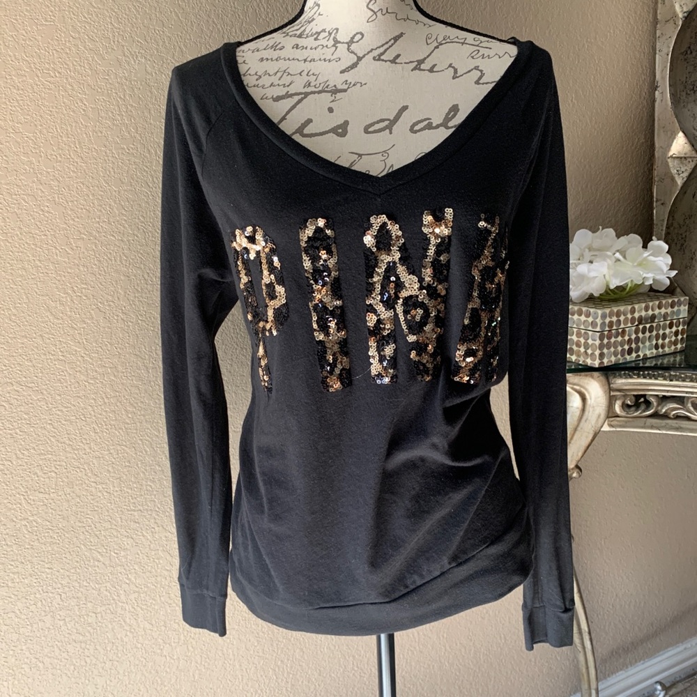 VS Pink Slouchy Cheetah Print Lounge Shirt